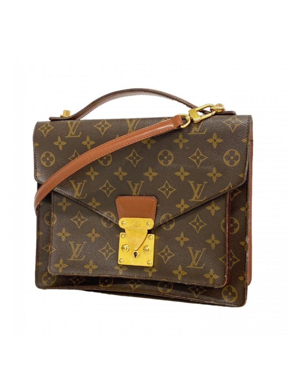 Louis Vuitton Handbag Monogram Monceau 28 Brown 2-Way